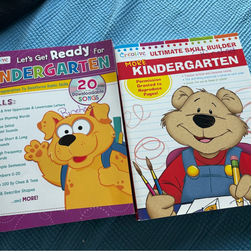 2 learning books kindergarten